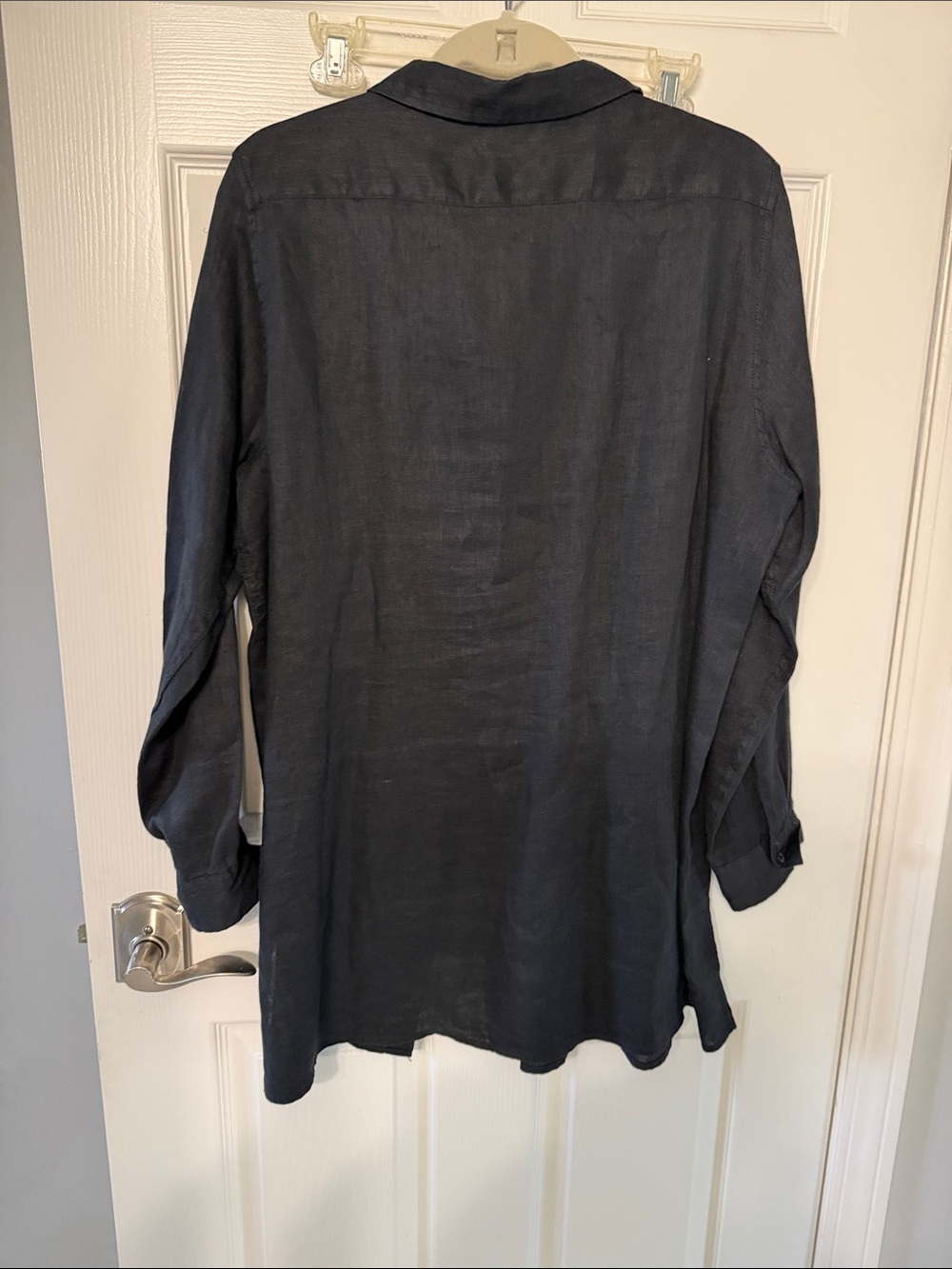 Garnet Hill 100% linen button down tunic Size LG 12-14 shirt - Picture 7 of 7